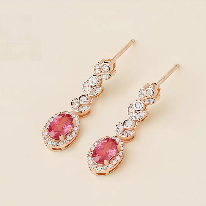 Boucles d'oreilles pendantes en cristal naturel Blossom