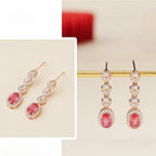 Boucles d'oreilles pendantes en cristal naturel Blossom
