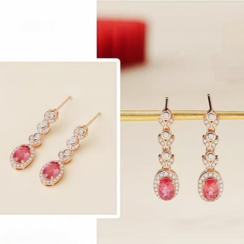 Boucles d'oreilles pendantes en cristal naturel Blossom