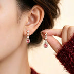Boucles d'oreilles pendantes en cristal naturel Blossom