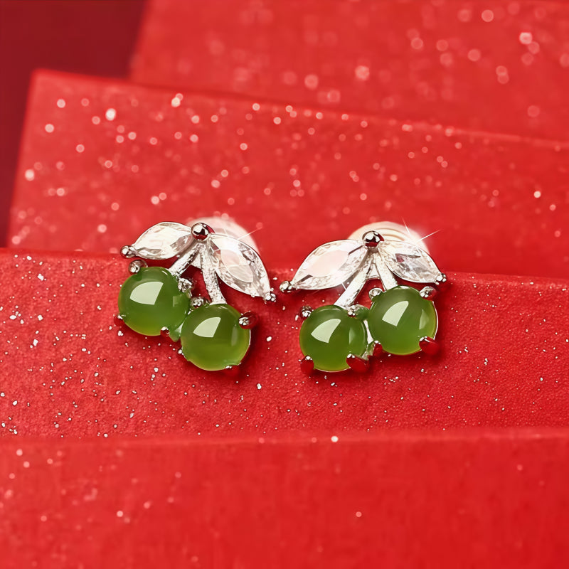 Boucles d'oreilles en jade Hetian naturel Pristine Courage
