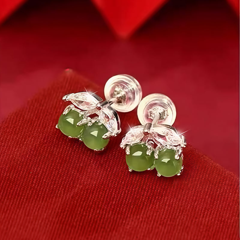 Boucles d'oreilles en jade Hetian naturel Pristine Courage