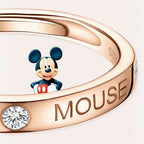 Mickey Mouse Diamond Studded Adjustable Couple Ring
