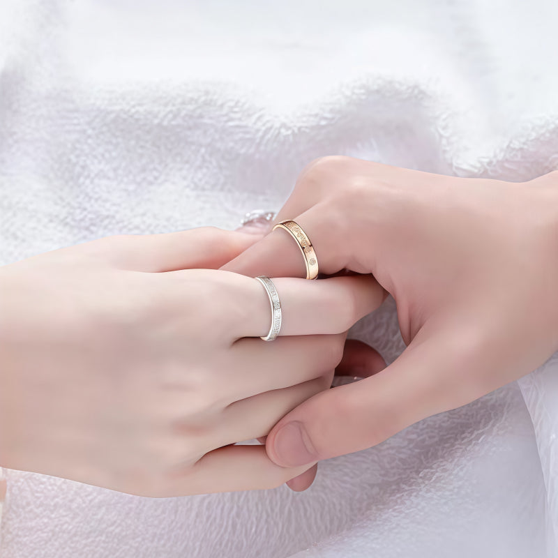 Mickey Mouse Diamond Studded Adjustable Couple Ring