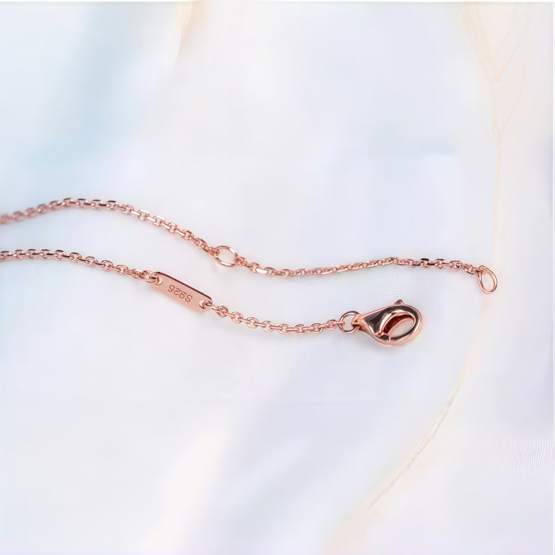 Rose Gold Heart-Shaped Red Agate Double-Sided Necklace