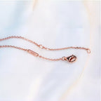 Rose Gold Heart-Shaped Red Agate Double-Sided Necklace