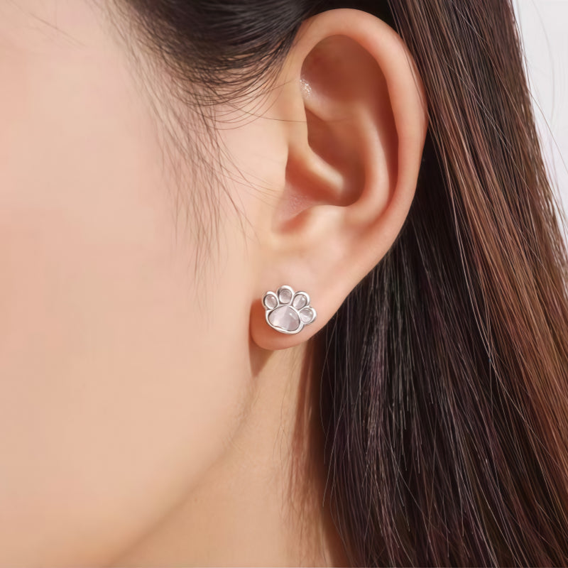 Dainty Rose‑Gold Cat‑Paw 2‑Piece Set - Cat‑Paw Protection