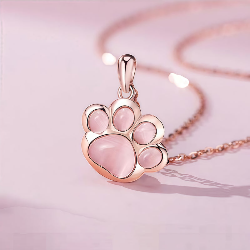Dainty Rose‑Gold Cat‑Paw 2‑Piece Set - Cat‑Paw Protection