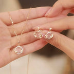 Rose‑Gold Planet Rose Quartz 2‑Piece Set