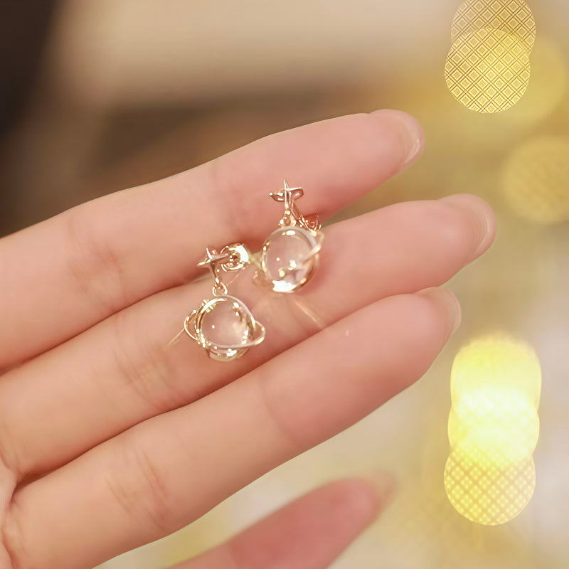 Rose‑Gold Planet Rose Quartz 2‑Piece Set