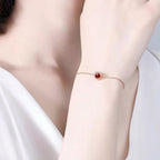 Delicate Rose Gold Cat‑Head Red Stone Complete Jewelry Set - Protection