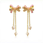 Bow‑knot Necklace Bracelet Ring Earrings Jewelry Set - Sweet Feminine Style