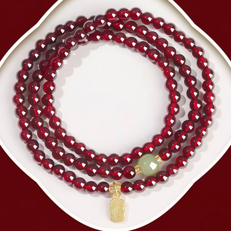 Natural Garnet Multi‑Layer Bracelet - Well‑being & Abundance