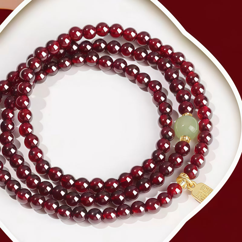 Natural Garnet Multi‑Layer Bracelet - Well‑being & Abundance