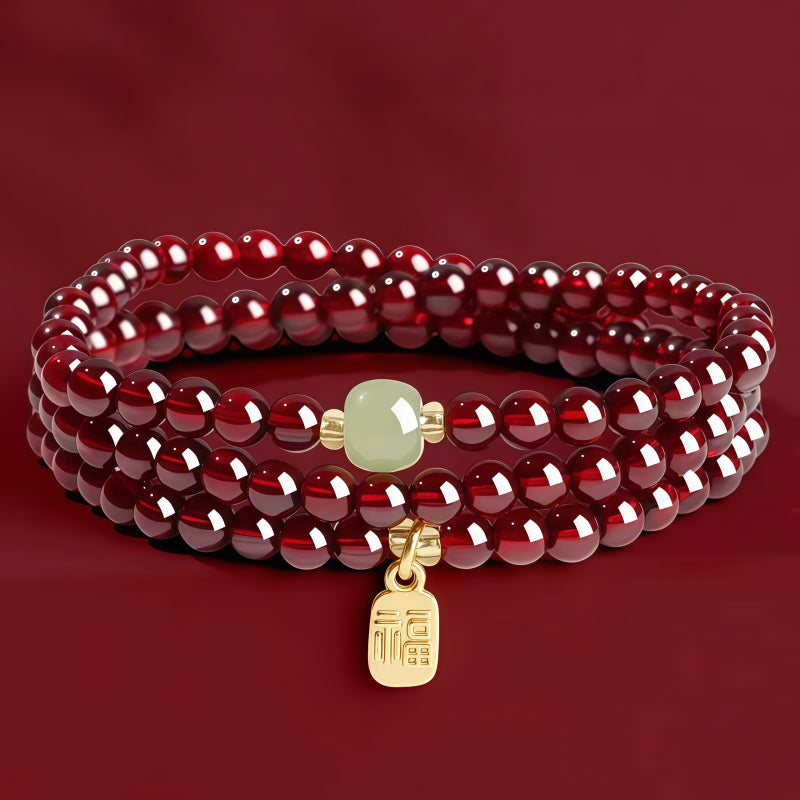 Natural Garnet Multi‑Layer Bracelet - Well‑being & Abundance