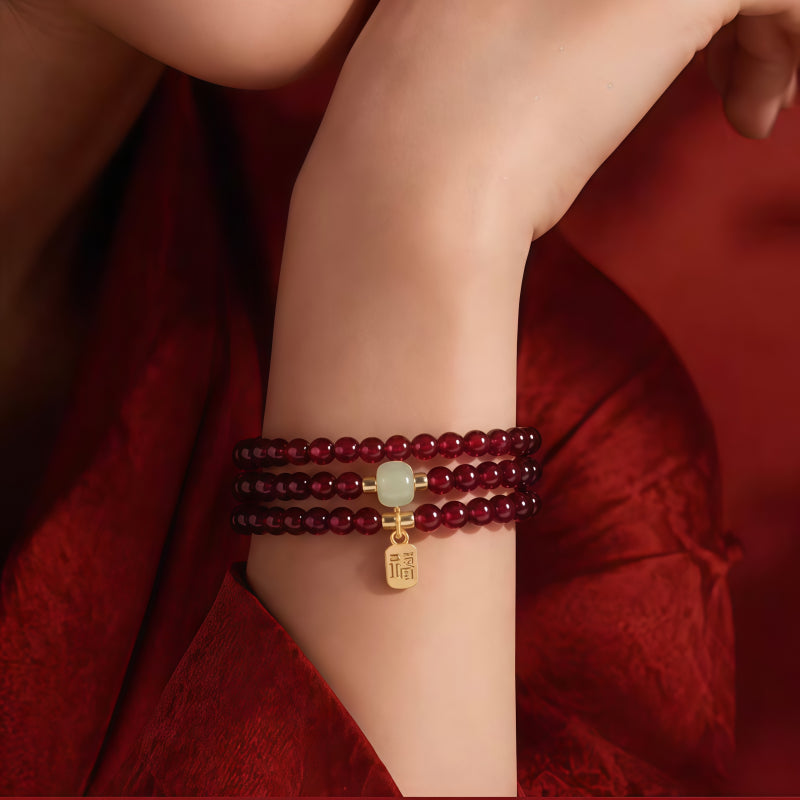 Natural Garnet Multi‑Layer Bracelet - Well‑being & Abundance