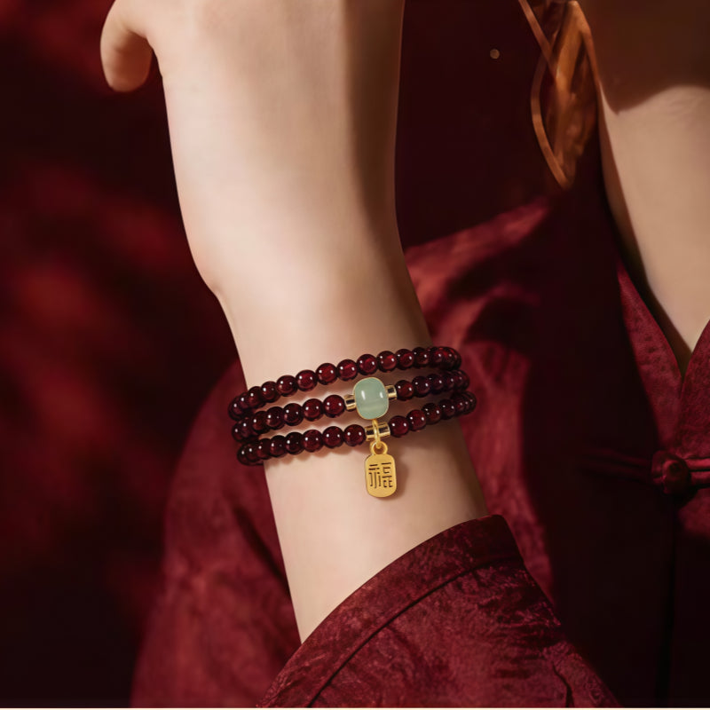 Natural Garnet Multi‑Layer Bracelet - Well‑being & Abundance