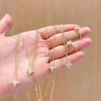Boho Vintage Blue Opal Two‑Piece Set - Hope & Luck