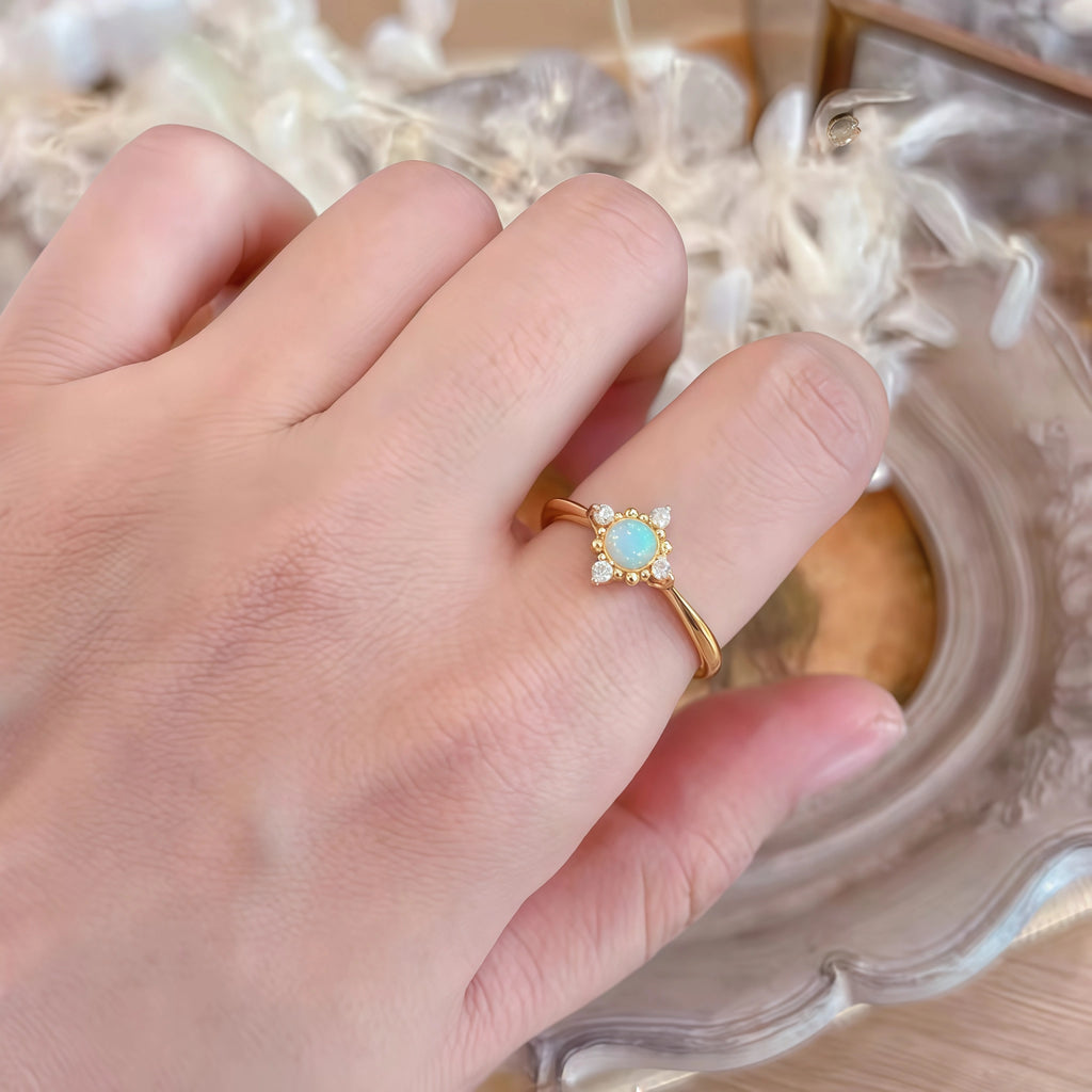 Boho Vintage Blue Opal Two‑Piece Set - Hope & Luck