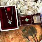 Boho Vintage Blue Opal Two‑Piece Set - Hope & Luck
