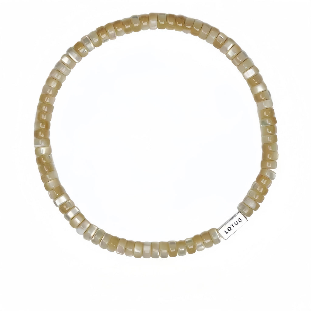 Natural Stone Abacus Bead Stackable Bracelet - Stone Abacus Beads