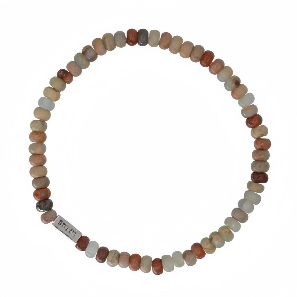 Natural Stone Abacus Bead Stackable Bracelet - Stone Abacus Beads