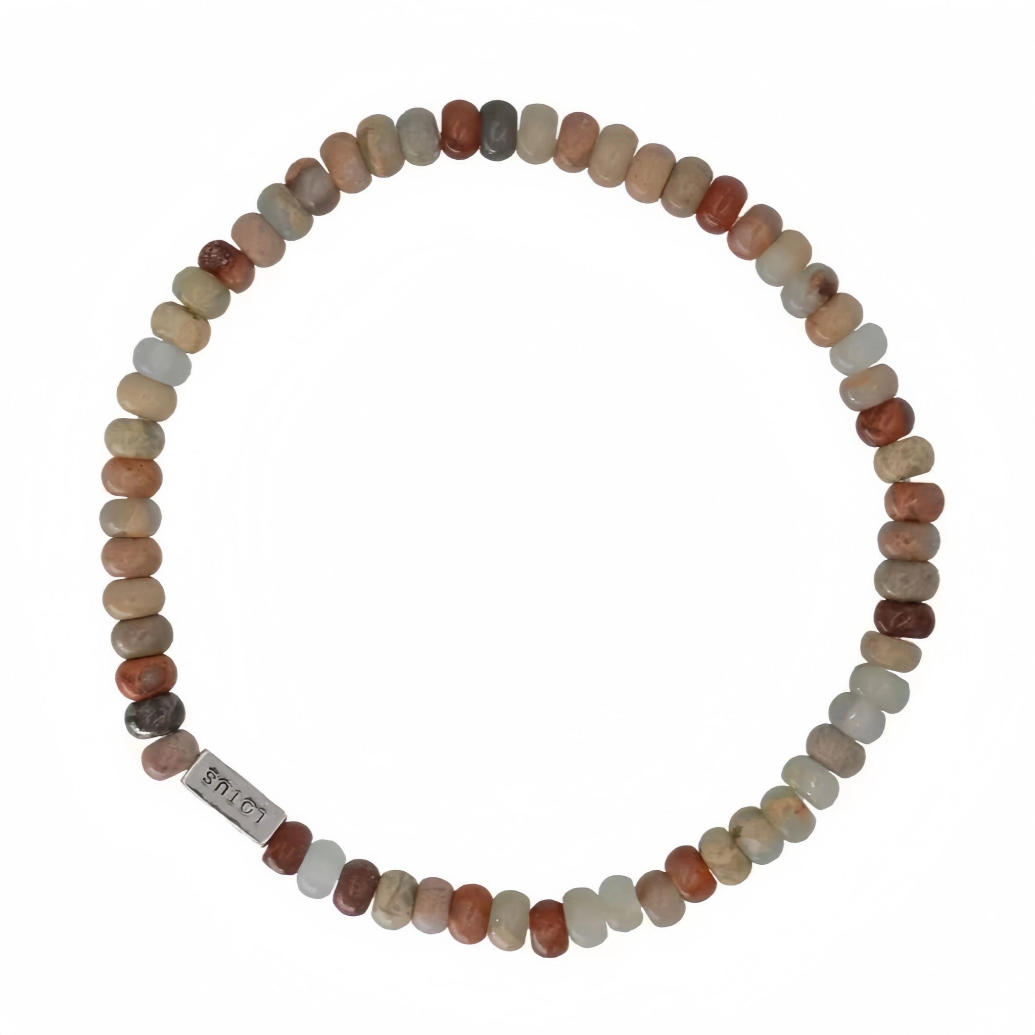 Natural Stone Abacus Bead Stackable Bracelet - Stone Abacus Beads