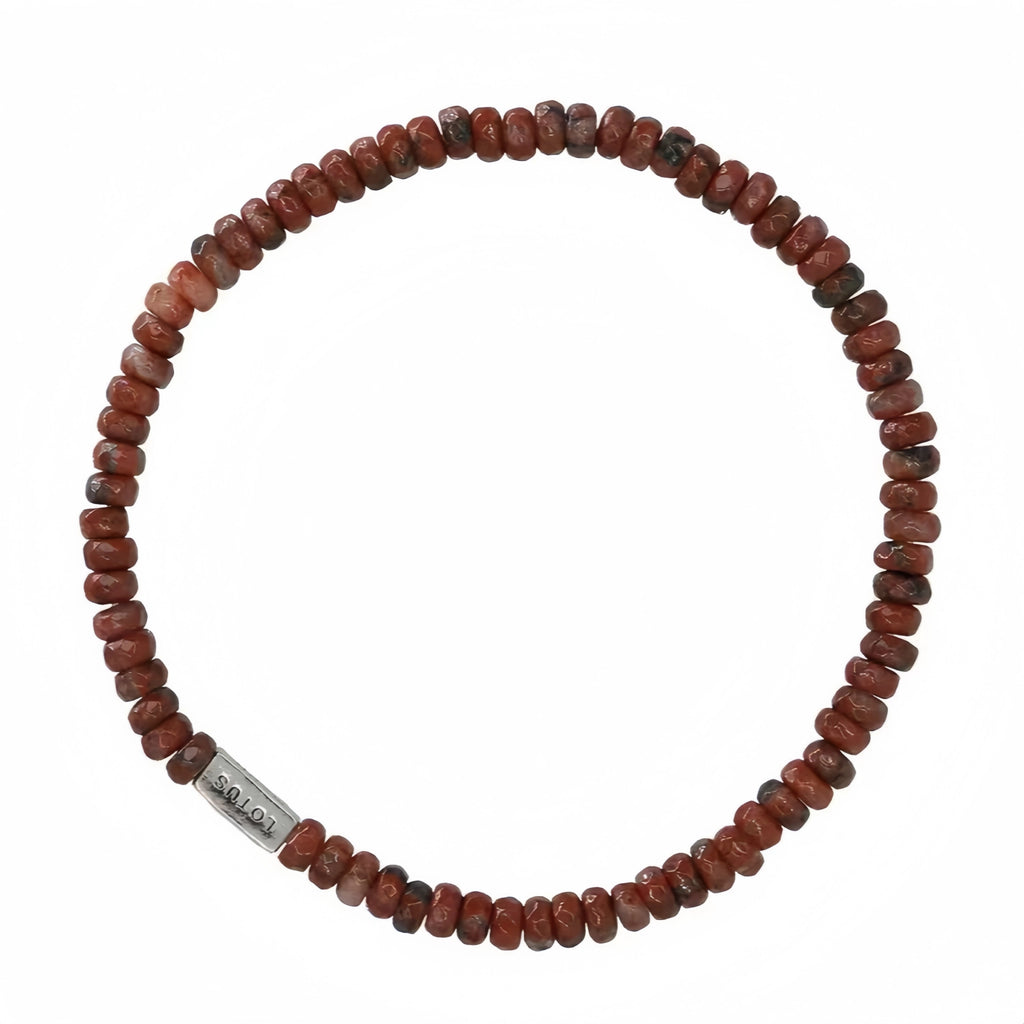 Natural Stone Abacus Bead Stackable Bracelet - Stone Abacus Beads
