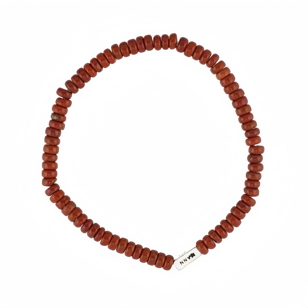 Natural Stone Abacus Bead Stackable Bracelet - Stone Abacus Beads