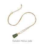 Natural Trapezoid Hetian Jade Wu Shi Pai Necklace - Peace & Purity