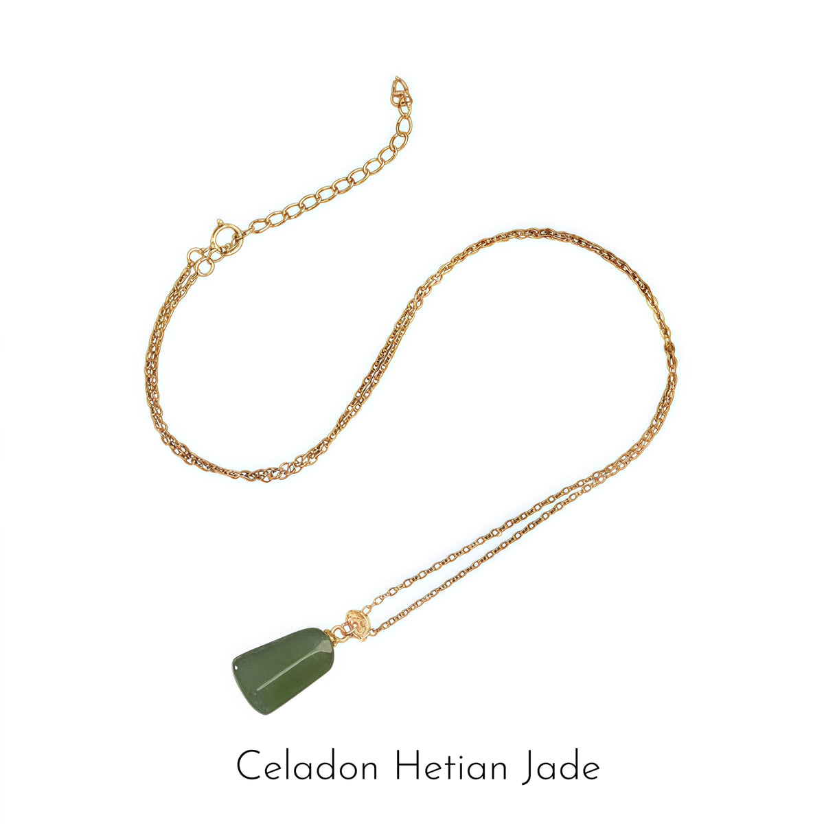 Natural Trapezoid Hetian Jade Wu Shi Pai Necklace - Peace & Purity