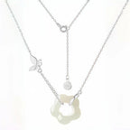 Butterfly Charm Hetian Jade Plum Blossom Necklace - Resilience & Safety
