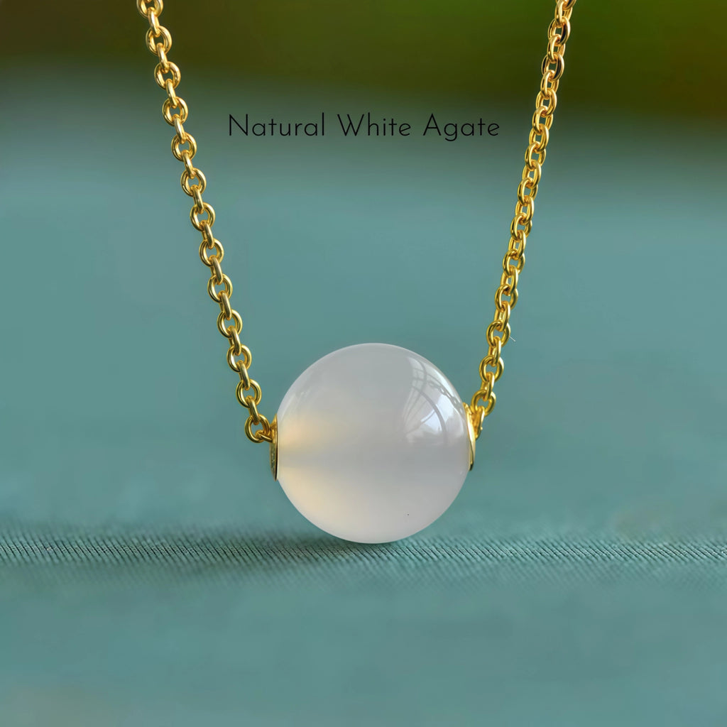 Dainty Natural Hetian Green Jade Bead Necklace - Calm & Peace