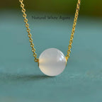 Dainty Natural Hetian Green Jade Bead Necklace - Calm & Peace