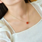 Dainty Natural Hetian Green Jade Bead Necklace - Calm & Peace