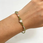 Bracelet tressé floral fait main