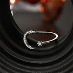 Bague ouverte Étoile et Lune – Portez votre fortune sous le ciel