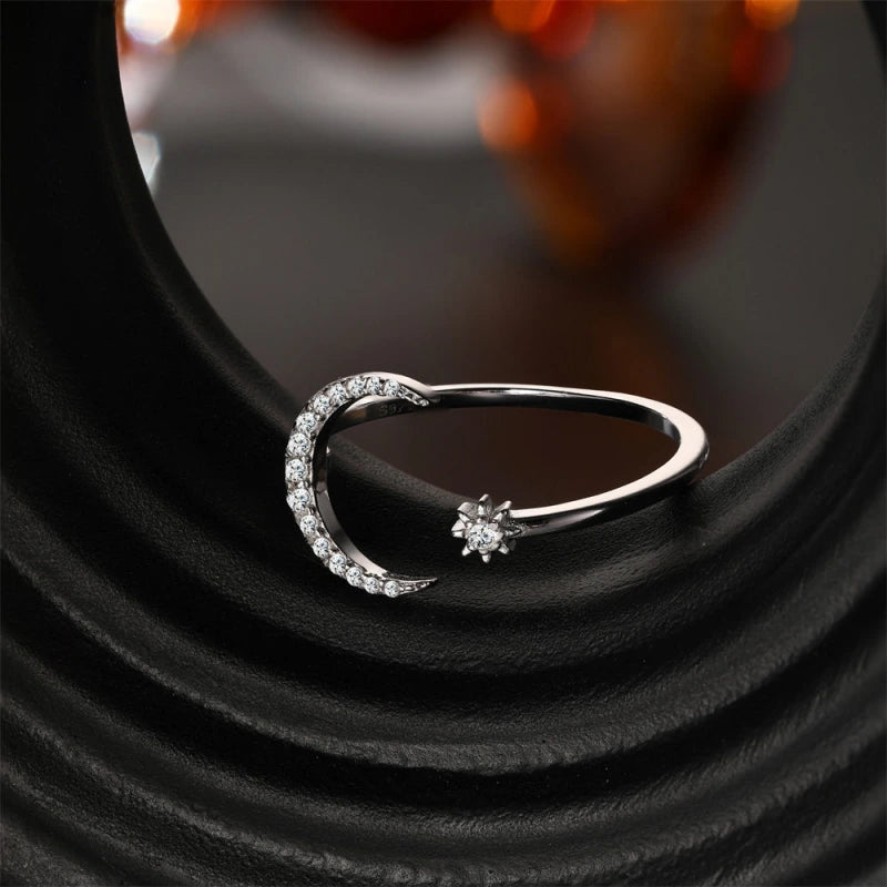 Star Moon Open Ring – Wear Your Fortune Under the Sky