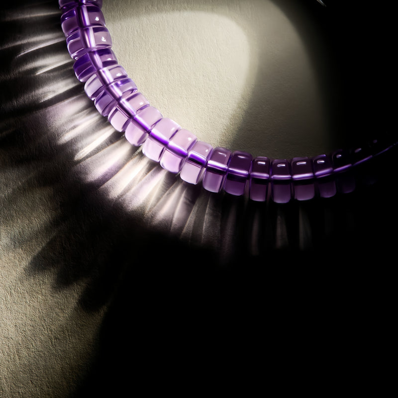 Natural Amethyst Pill Bracelet - Wisdom and Calm