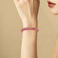 Bracelet en Quartz Fraise Naturel Rose Link