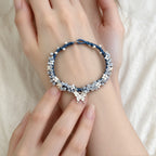 S925 Sterling Silver Butterfly & Flower Bracelet - Blossom & Transformation Energy