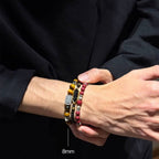 Bracelet œil de tigre naturel — Perles porte-bonheur diffuseur d'arôme pour couple