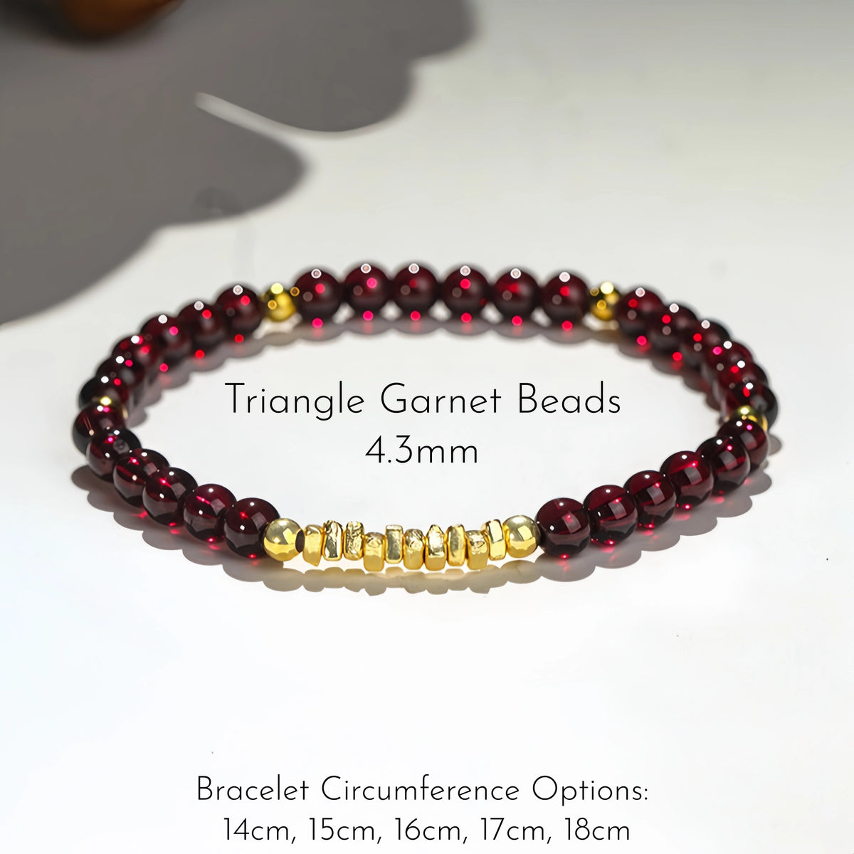 Natural Garnet Stackable Bracelet - Vitality & Warmth