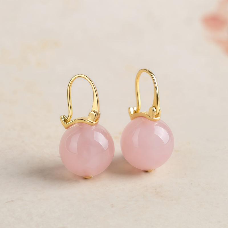 Natural Pink Crystal Earrings - Nirvana Calm