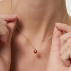 IT'S ME Series S925 Silver Birthstone Necklace, Women Dainty Clavicle Chain, Perfect Birthday Gift