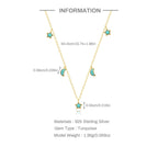 Star & Moon Turquoise Necklace Jewelry Set - Positive Vibes, Steady Peace