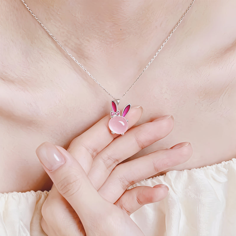 Ethereal Bunny Natural Crystal Necklace