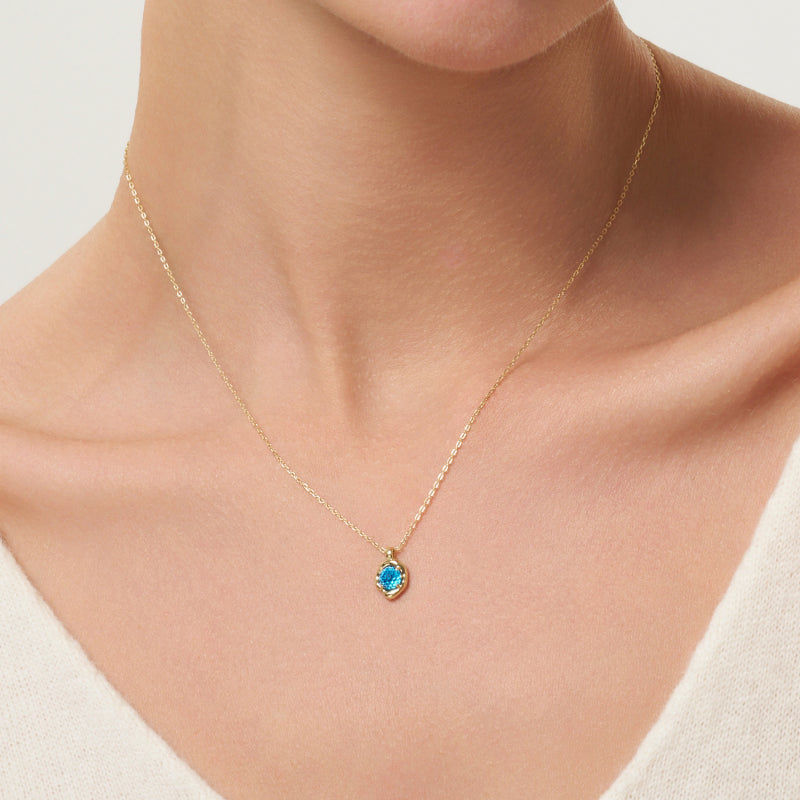 IT'S ME Series S925 Silver Birthstone Necklace, Women Dainty Clavicle Chain, Perfect Birthday Gift