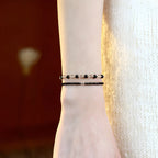 Obsidian, Black Onyx & Clear Quartz Stackable Bracelet - Protection & Balance