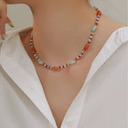 Collier en cristal de quartz clair Pendentif facetté irrégulier